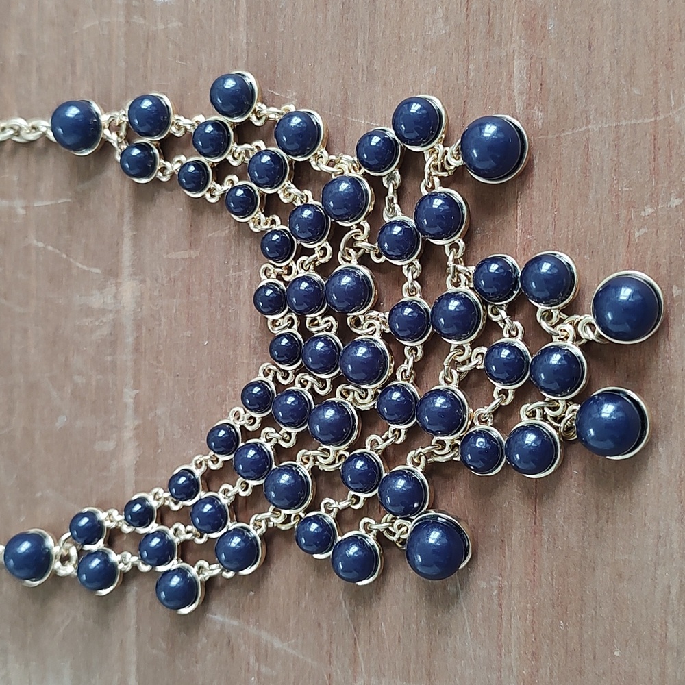 Navy blue statement necklace